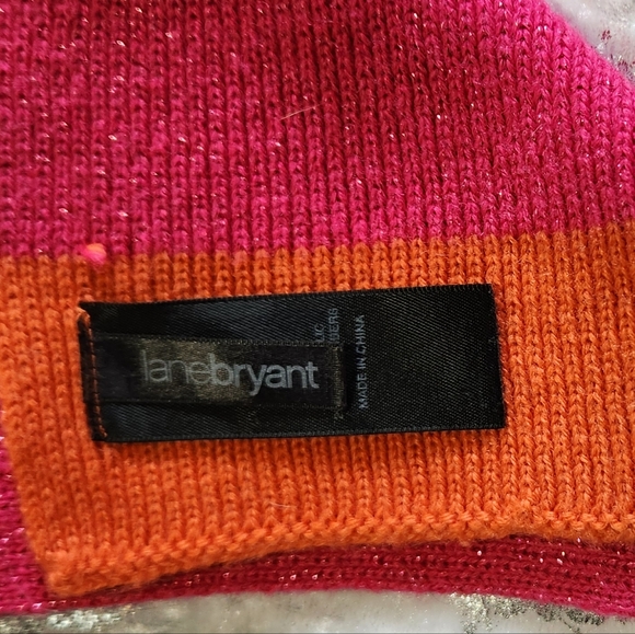 Lane Bryant Women's(OS) Orange and Shimmer Pink Scarf - Picture 4 of 7